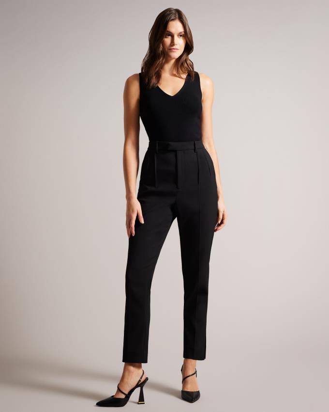 Hauts Ted Baker V-Neck Slim Fit Knit Noir Femme | IKF-20141910